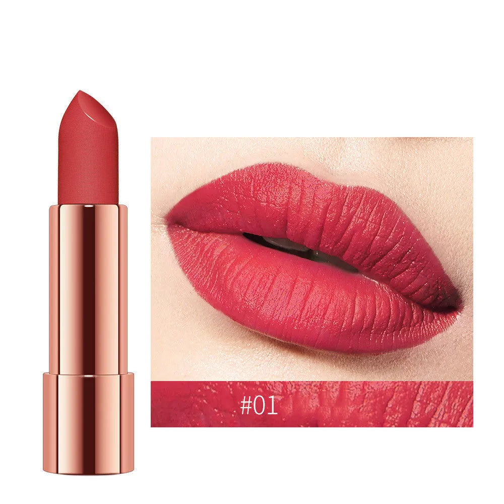 Lipstick satin soft mist moisturizing lip balm vitamin enriched 12 colours including Macarone Powder and Blood Red 11cm
