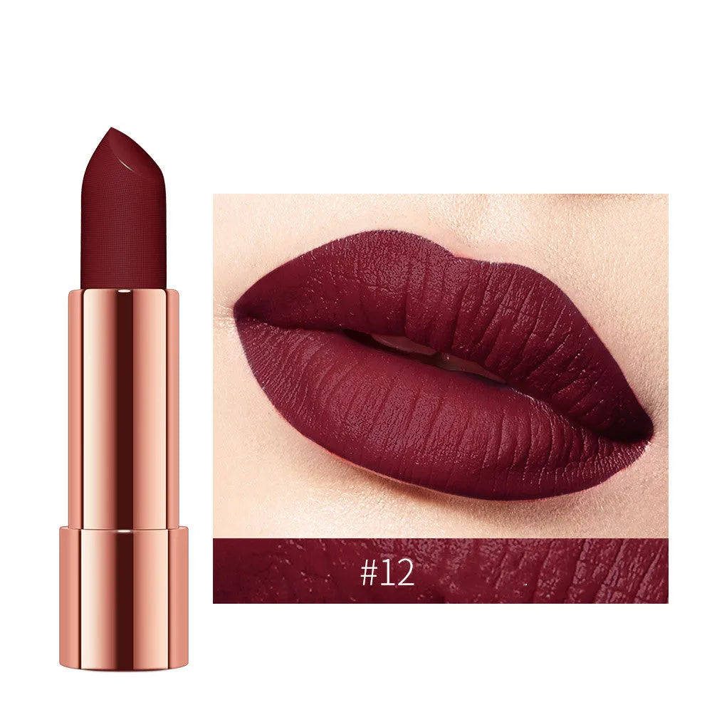Lipstick satin soft mist moisturizing lip balm vitamin enriched 12 colours including Macarone Powder and Blood Red 11cm
