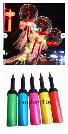 Transparent LED luminous balloon rose bouquet with artificial flowers and integrated lights for party decorations