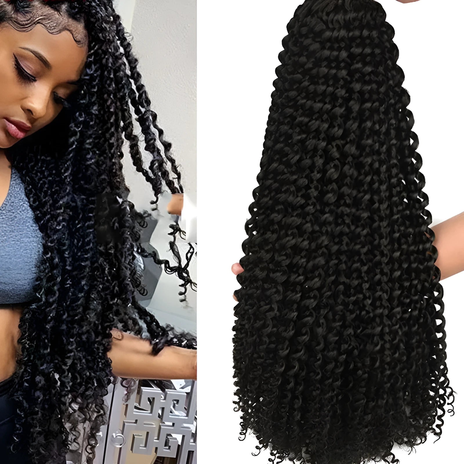 Passion twist crochet braid hair extensions 18 inch spring twist high temperature wire fibre black colour
