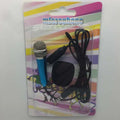 Blue mini wired condenser microphone with 3.5mm plug for Android phones.