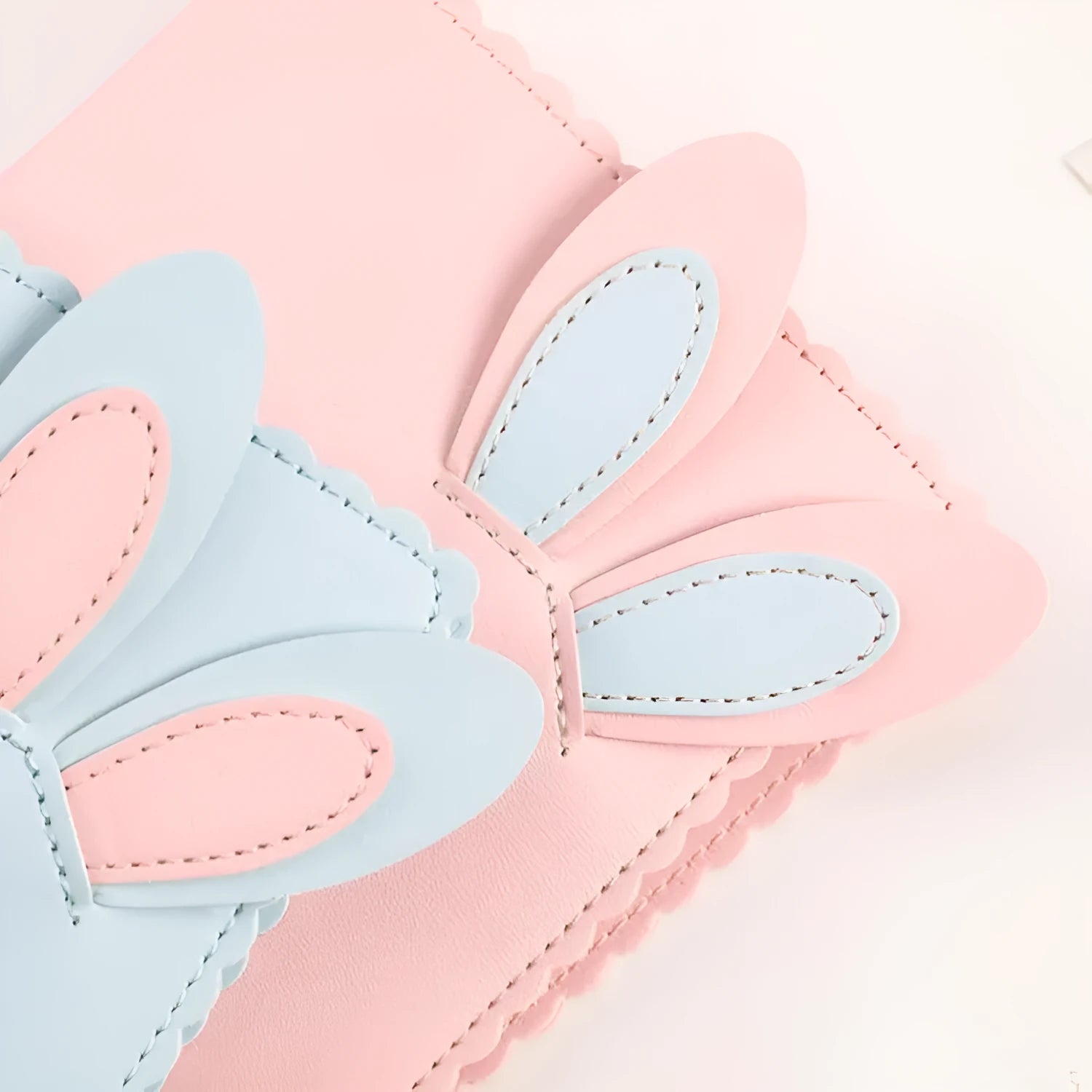 Cute bunny mini photo album with PU cover and 16 PP pages in pink, blue, or white colours