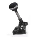Aluminium alloy magnetic car phone holder with six neodymium magnets, 360-degree rotation and telescopic arm on dashboard