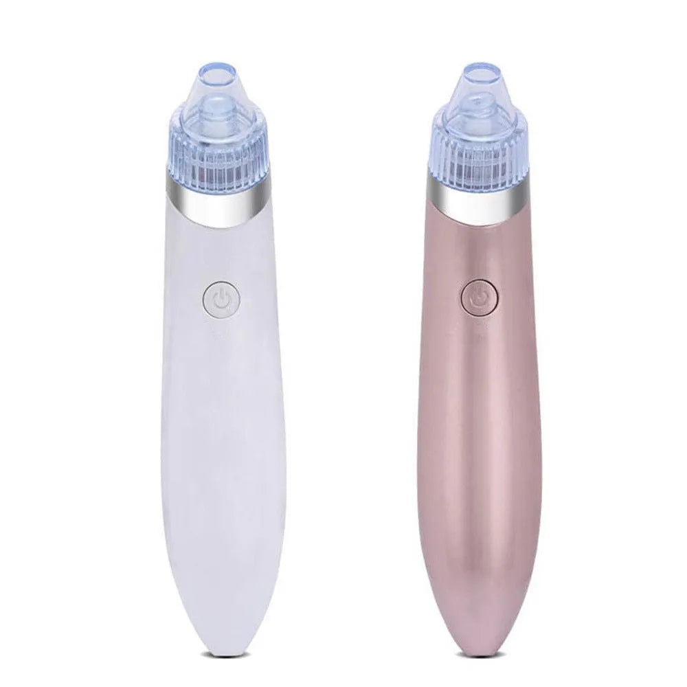 Beauty facial machine with 4 interchangeable heads for blackhead removal and pore cleansing, rose colour, rechargeable option