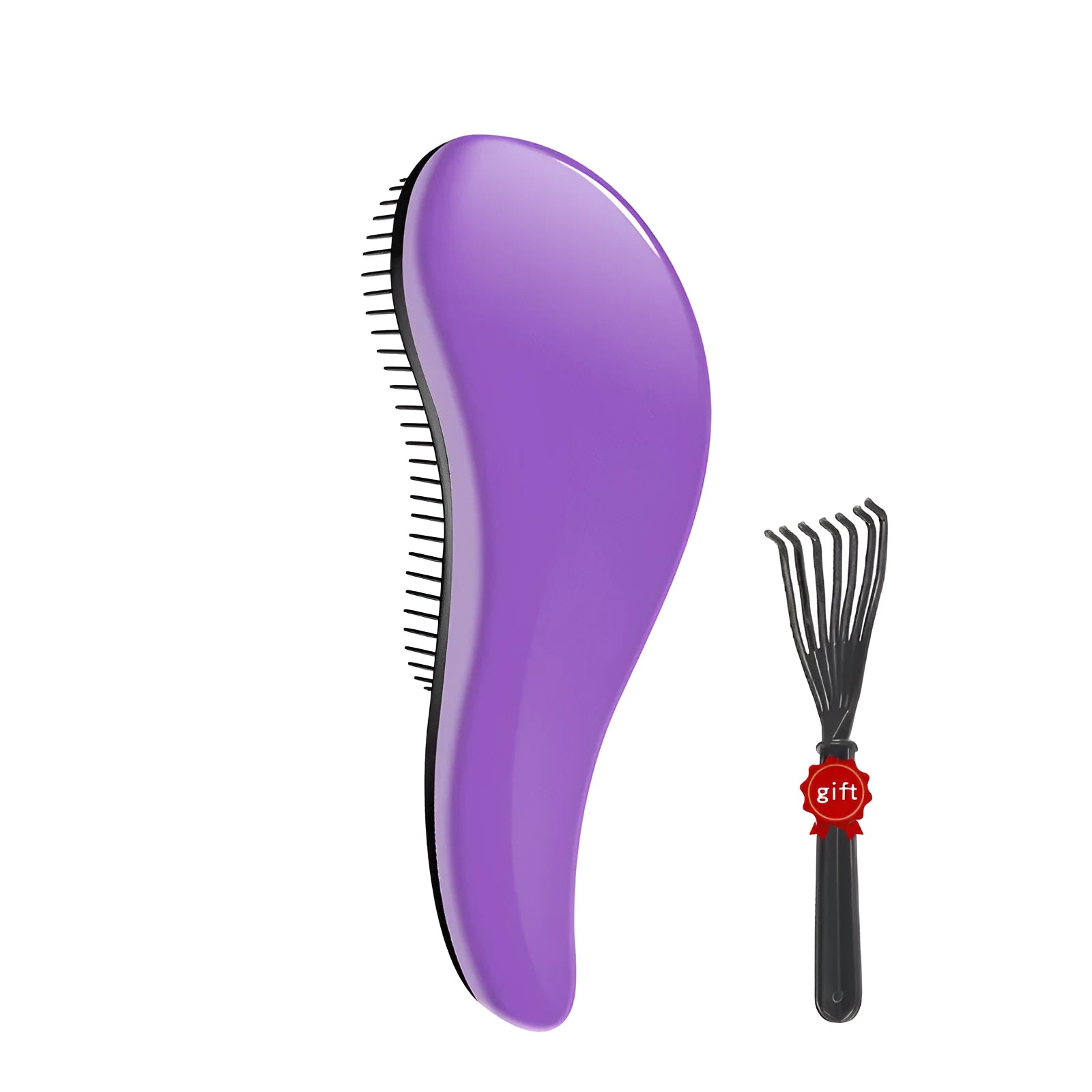 18cm plastic hair comb detangling anti-knot styling tool in black colour