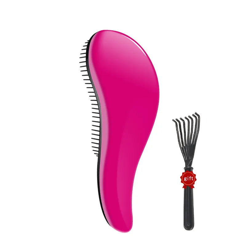 18cm plastic hair comb detangling anti-knot styling tool in black colour