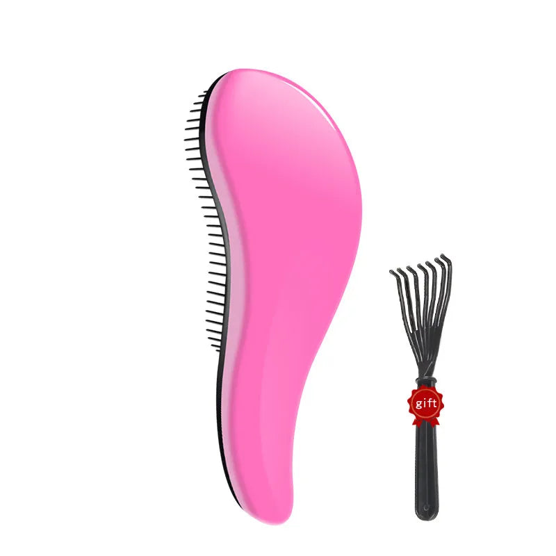 18cm plastic hair comb detangling anti-knot styling tool in black colour