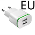 Universal travel charging head with USB interface and built-in light in black, for smartphones and tablets