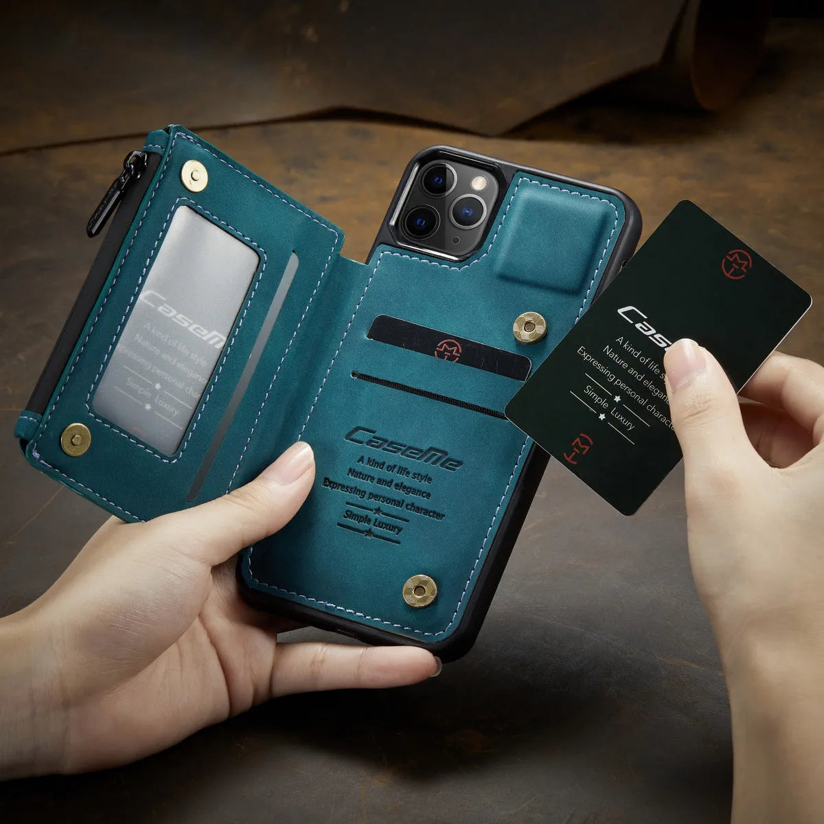 Frosted back iPhone cover holster case in solid colour with PU+TPU protective construction