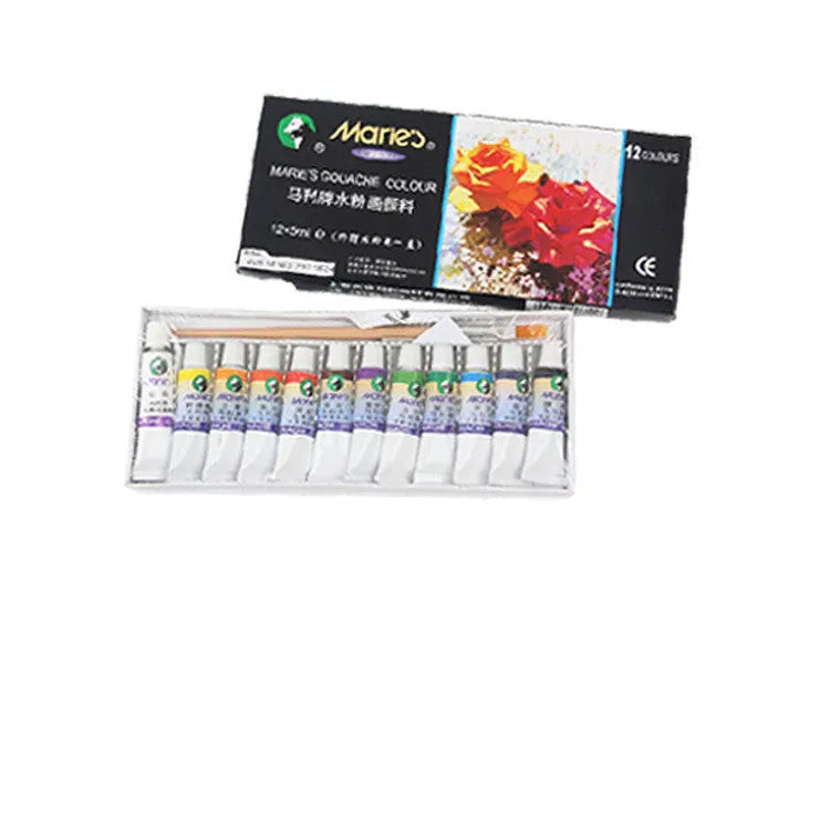 Marley gouache paint set showing 12ml tubes in boxed packaging with multiple colour options