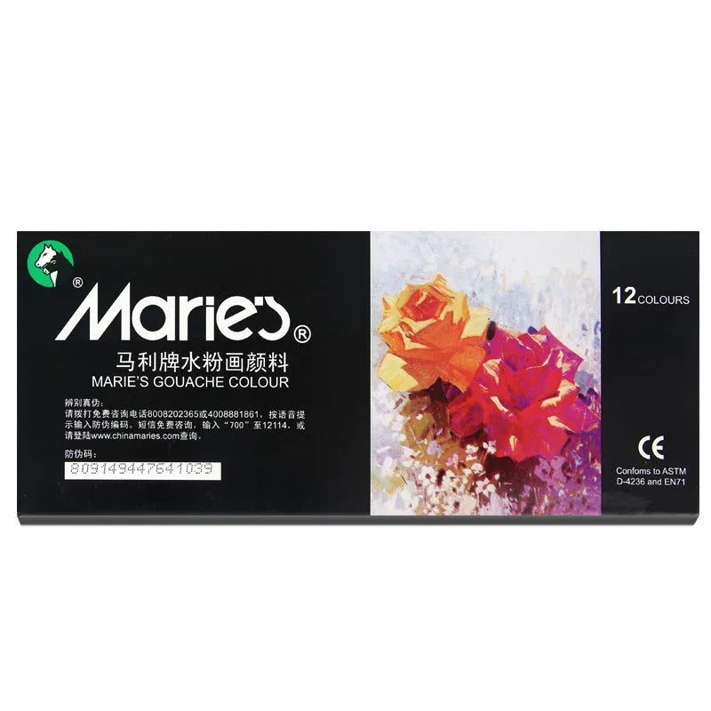 Marley gouache paint set showing 12ml tubes in boxed packaging with multiple colour options