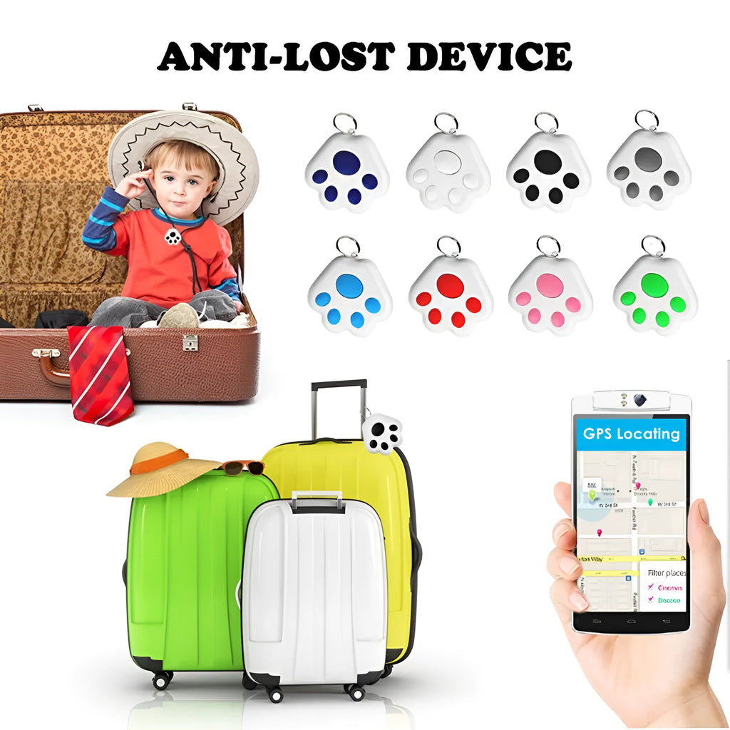 Bluetooth dog collar tracker with two-way alarm in eight colour options on a pet collar