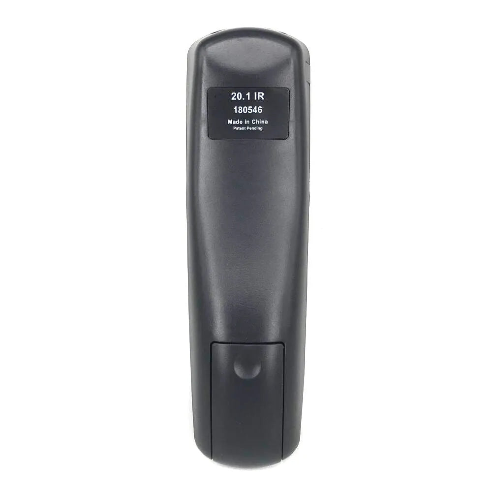 Black universal remote control for DISH Network satellite receivers with flat button design.