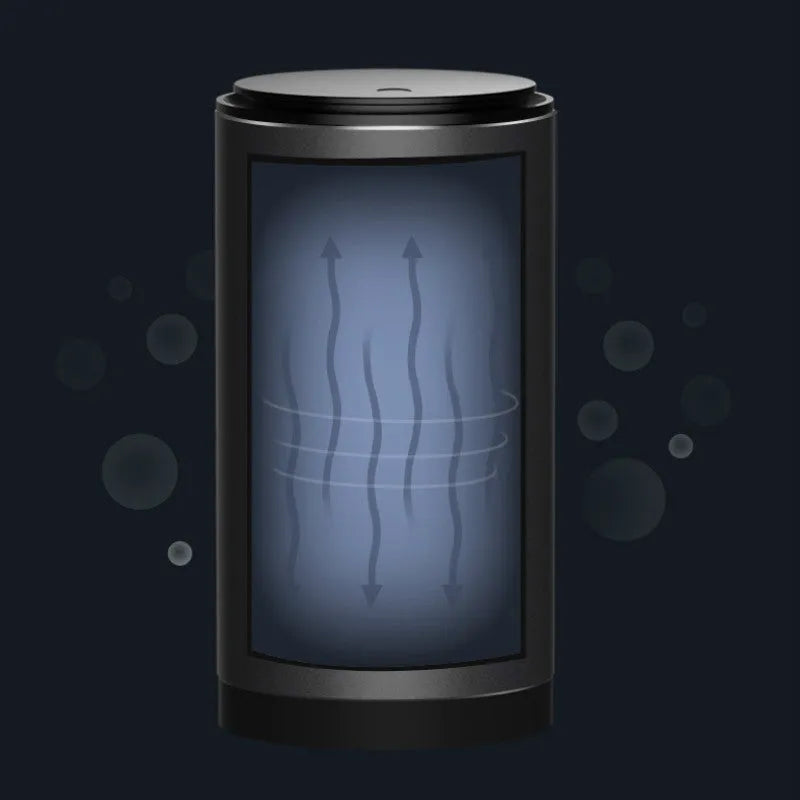 Mini aluminium alloy car trash can in solid colour with a roll of garbage bags inside