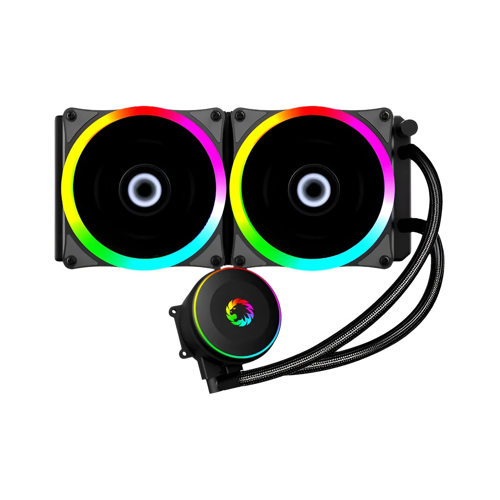 Iceberg 240 Phantom black all-in-one CPU liquid cooler with 240mm radiator and ARGB fan