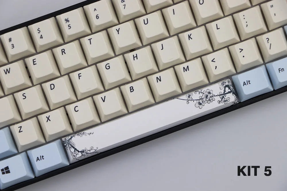 PBT mechanical keyboard spacebar keycap in cherry profile with outline design