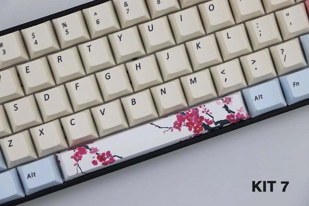 PBT mechanical keyboard spacebar keycap in cherry profile with outline design