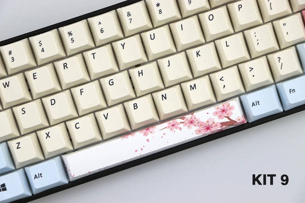 PBT mechanical keyboard spacebar keycap in cherry profile with outline design