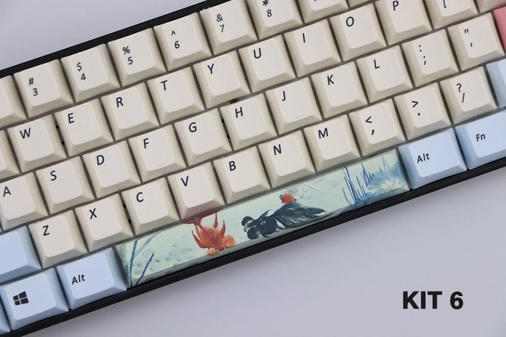 PBT mechanical keyboard spacebar keycap in cherry profile with outline design