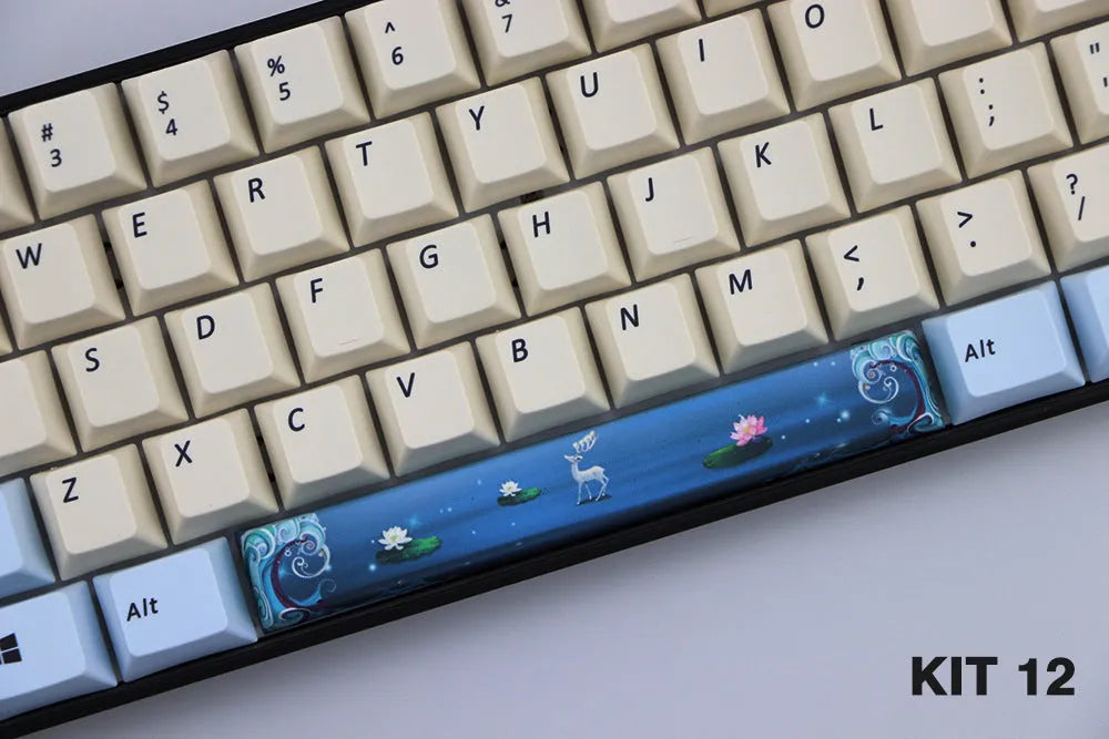 PBT mechanical keyboard spacebar keycap in cherry profile with outline design