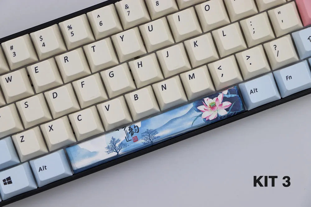 PBT mechanical keyboard spacebar keycap in cherry profile with outline design