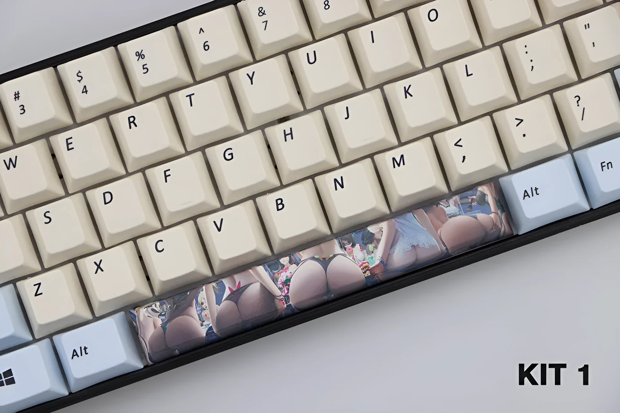 PBT mechanical keyboard spacebar keycap in cherry profile with outline design