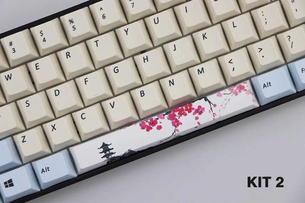 PBT mechanical keyboard spacebar keycap in cherry profile with outline design