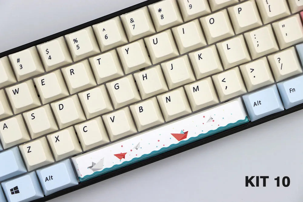 PBT mechanical keyboard spacebar keycap in cherry profile with outline design