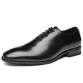 New leather hand-polished business shoes for men, black colour, small round toe, low upper
