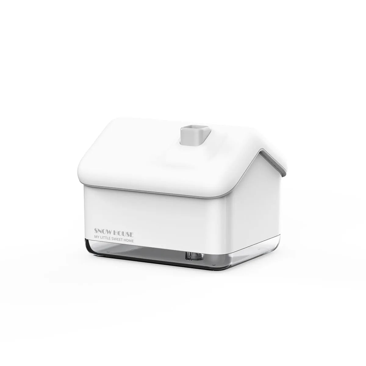 White igloo-shaped ultrasonic humidifier and essential oil diffuser with LED light on a wooden table