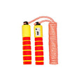 Children's counting skipping rope with NBR cotton braided construction and jump counter in rose red with pink