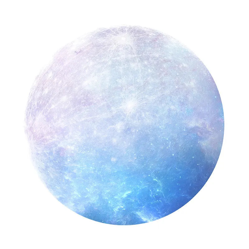 Square natural rubber and silk cloth mouse pad with planet pattern, 220mm wide.