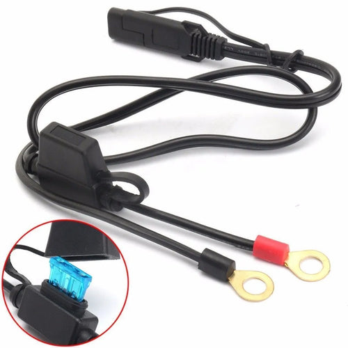 12V motorcycle battery charging cable 6cm 18AWG SPT-2 black red blue wire