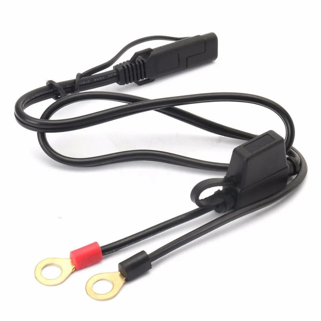 12V motorcycle battery charging cable 6cm 18AWG SPT-2 black red blue wire