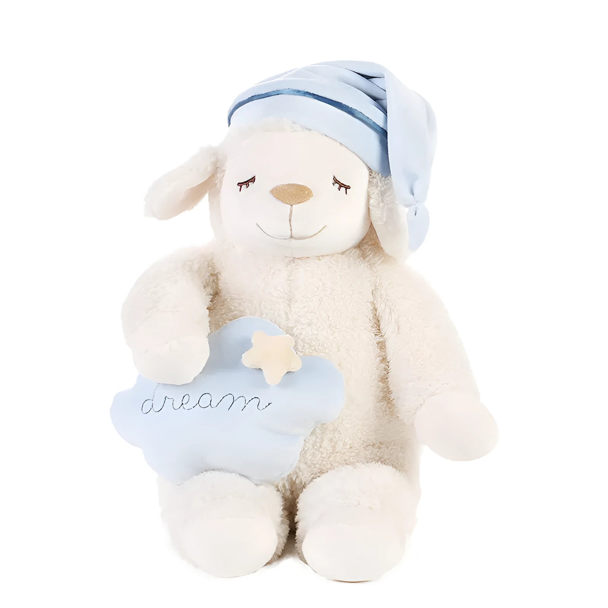 LIVHEART sheep doll pillow plush toy ragdoll in pink with bown cotton filling for child sleeping
