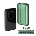 Blue acrylic wireless magnetic power bank for iPhone 12 with 5000mAh capacity.