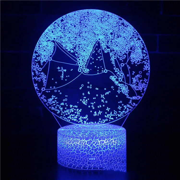 3D colorful LED desk lamp with touch and remote control, ABS base, plexiglass shade, showing seven-colour gradient lighting