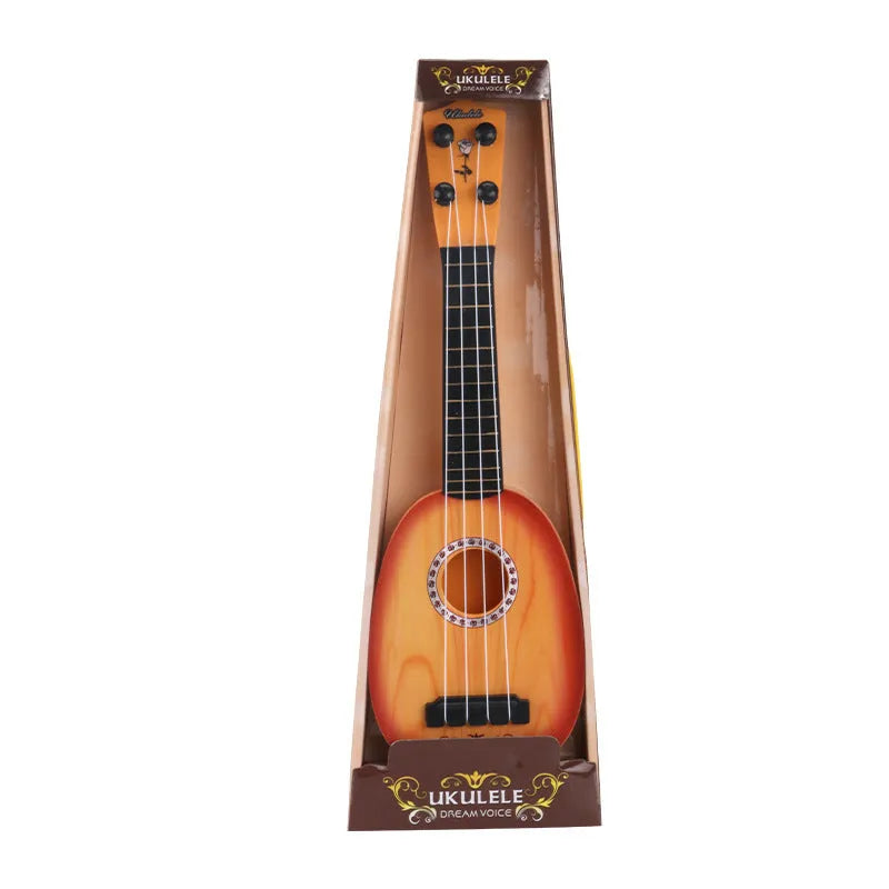 38cm children's simulation ukulele toy with retro guitar design in safety plastic