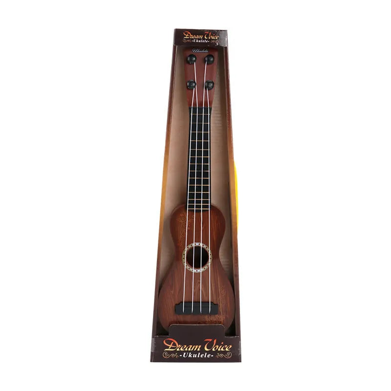38cm children's simulation ukulele toy with retro guitar design in safety plastic