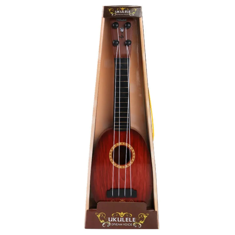 38cm children's simulation ukulele toy with retro guitar design in safety plastic