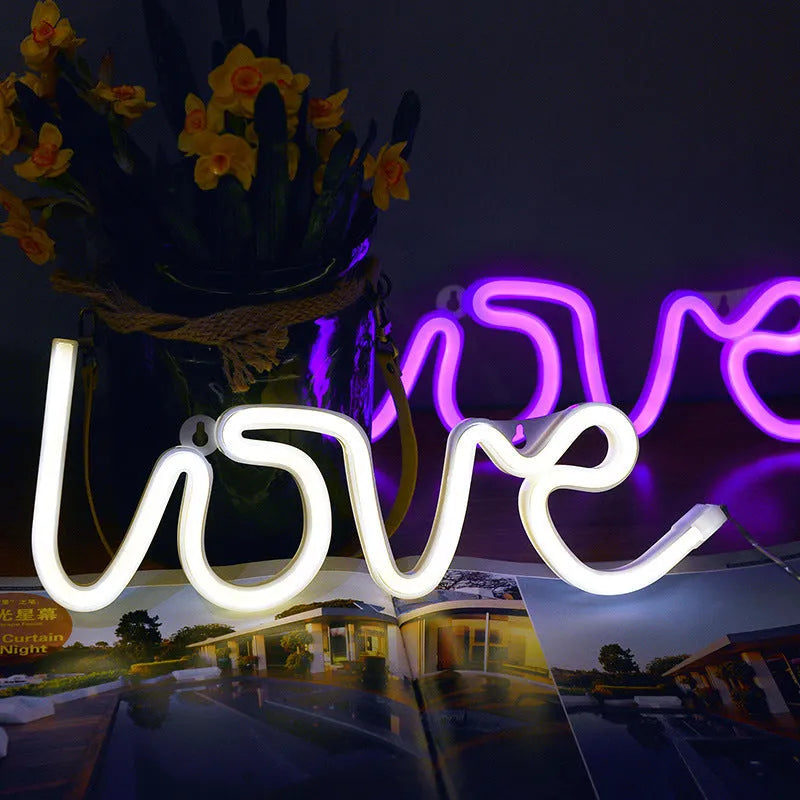 LED neon sign modelling light with pink and warm white colour options and silicone housing