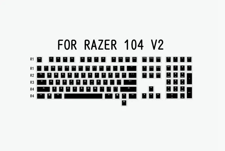 Pudding V2 white and black PBT double-shot keycap set for backlit mechanical keyboards.