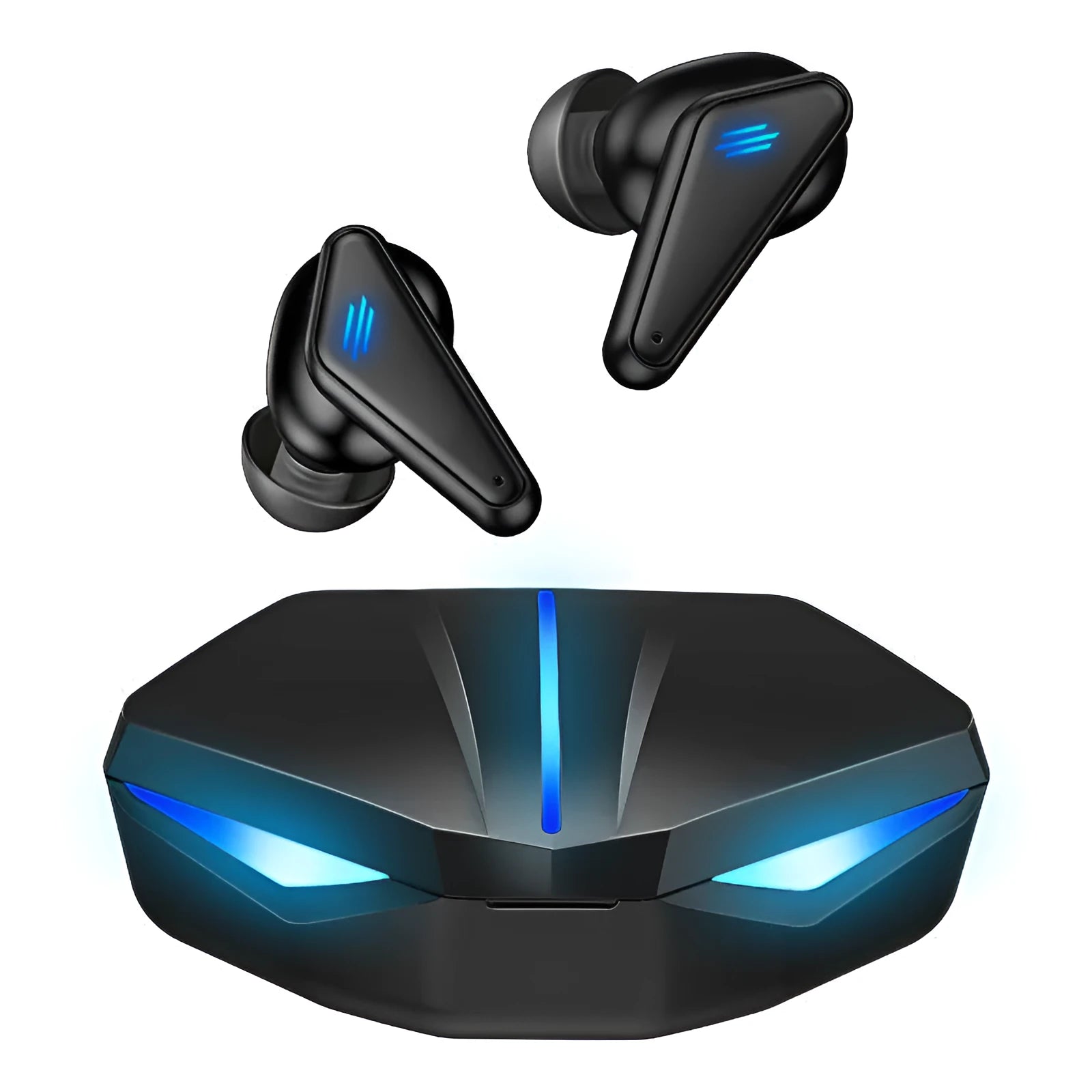 Blue K55 wireless Bluetooth gaming headset with TWS stereo sound and earplug design
