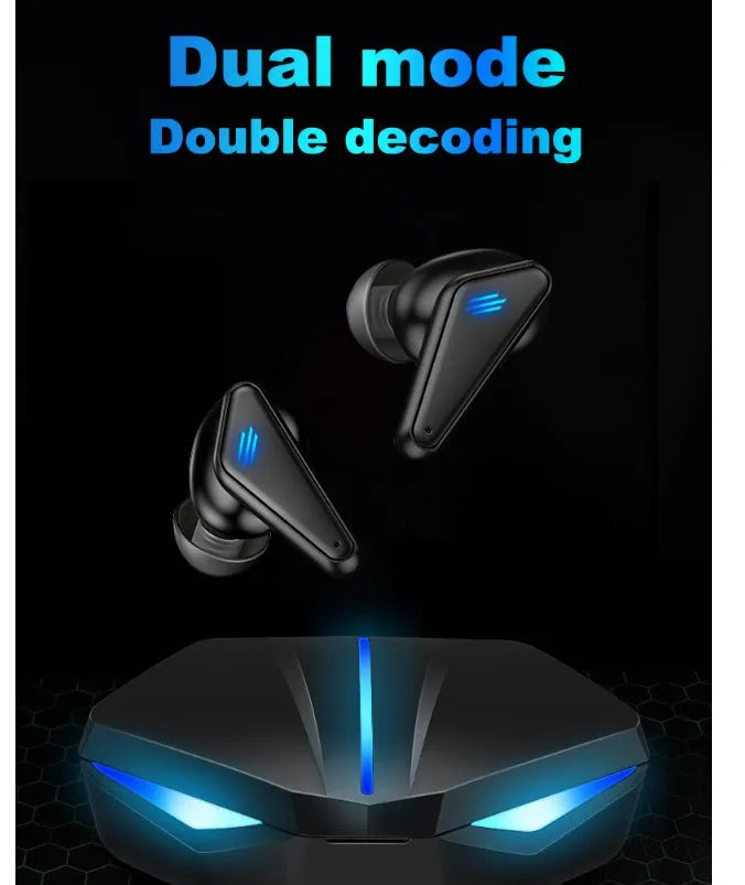 Blue K55 wireless Bluetooth gaming headset with TWS stereo sound and earplug design