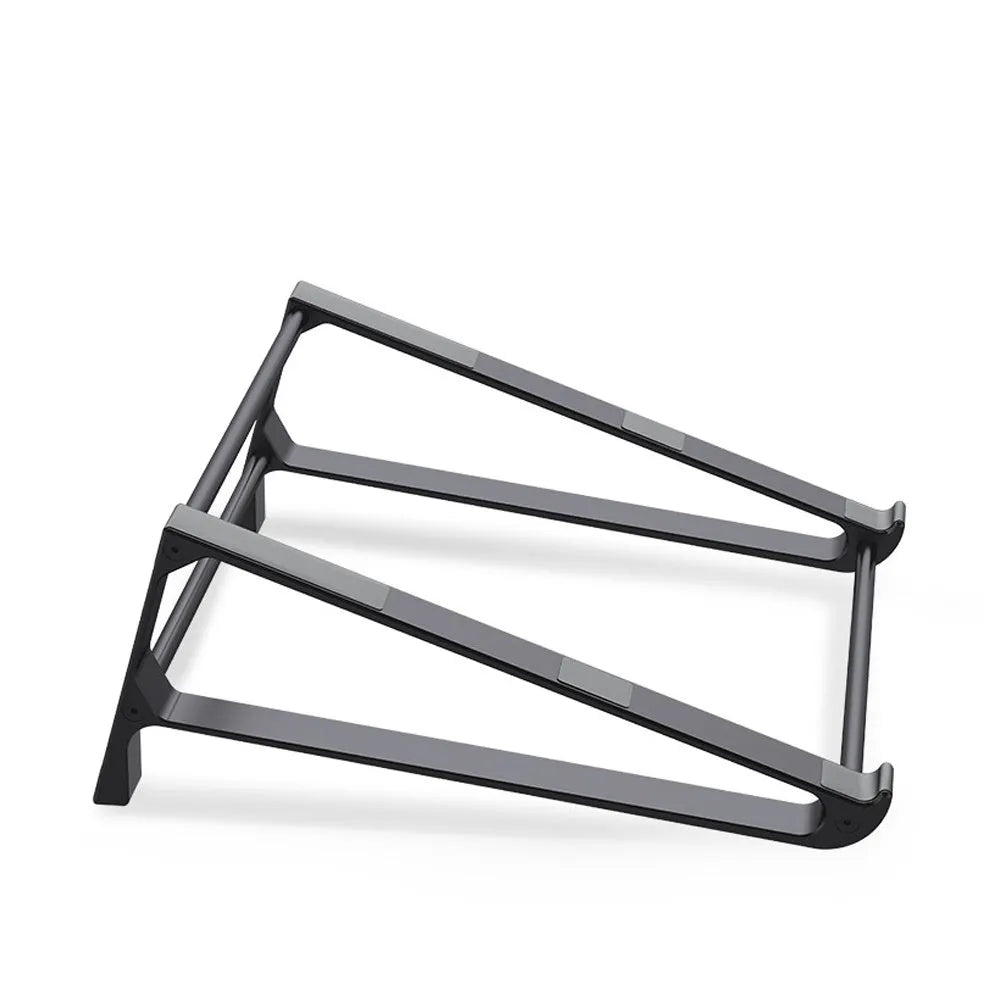 Aluminium alloy laptop stand with tablet holder in silver colour
