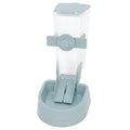 Grey hanging pet feeder with screw adjustment and lid on a cage, large capacity bowl