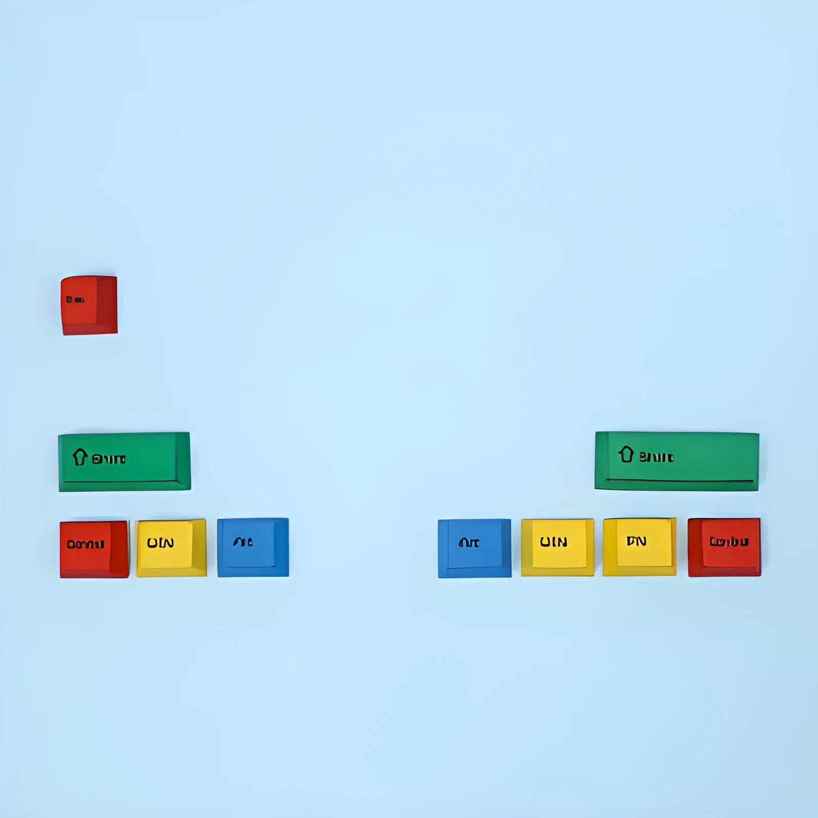 PlayStation theme DIY keycap set for mechanical keyboards in blue and white colour scheme.