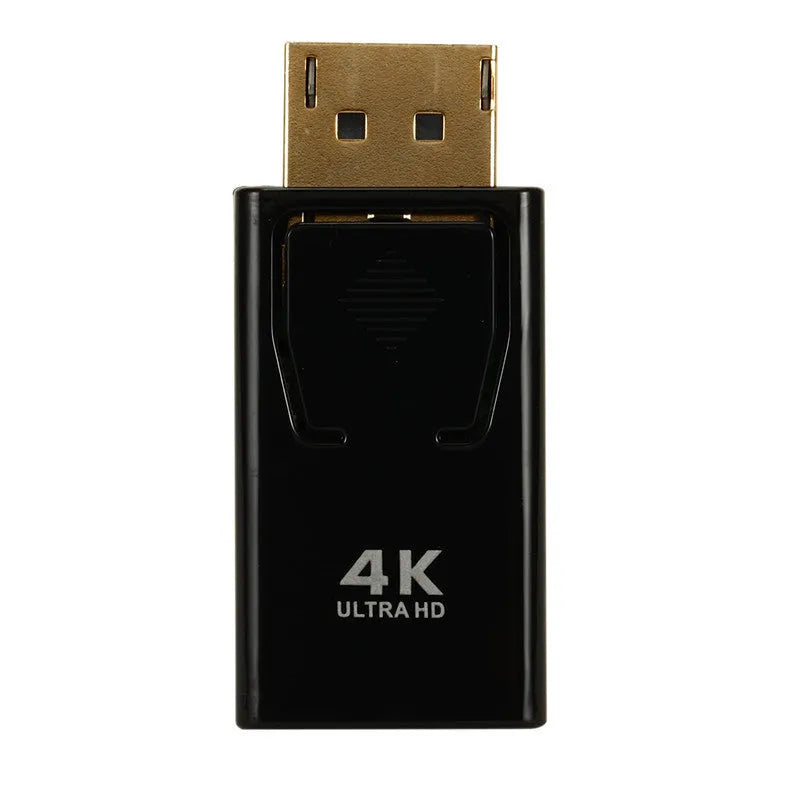 Black DisplayPort to HDMI adapter for 4K video conversion with copper core wiring