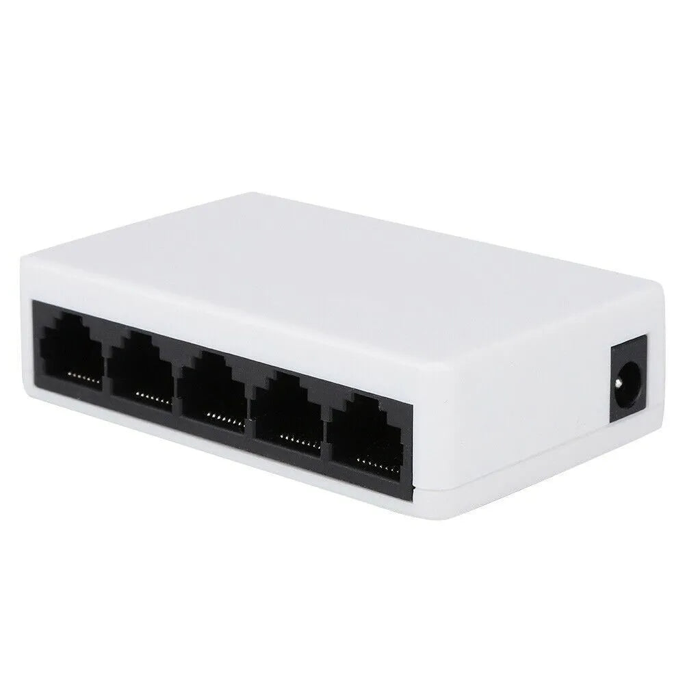 White 5-port 100 Mbps Ethernet switch S105C, 82 x 49 x 21 mm, full duplex network hub
