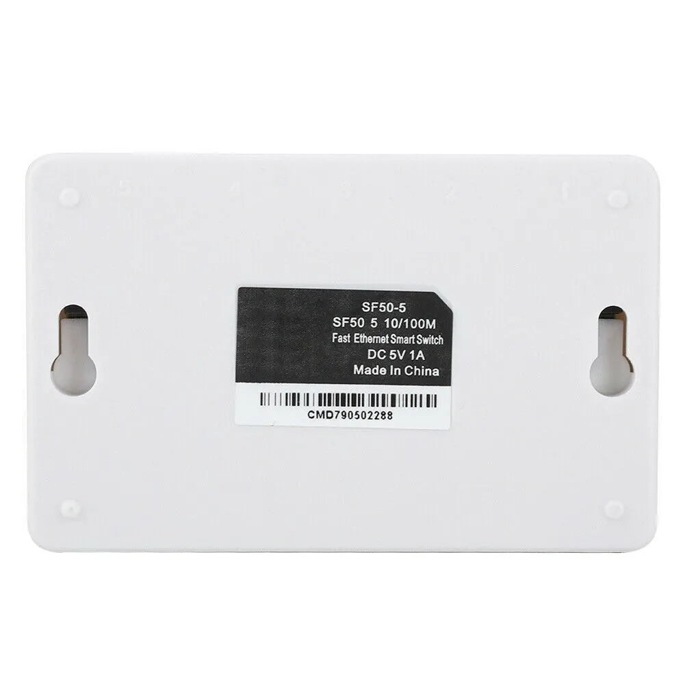 White 5-port 100 Mbps Ethernet switch S105C, 82 x 49 x 21 mm, full duplex network hub
